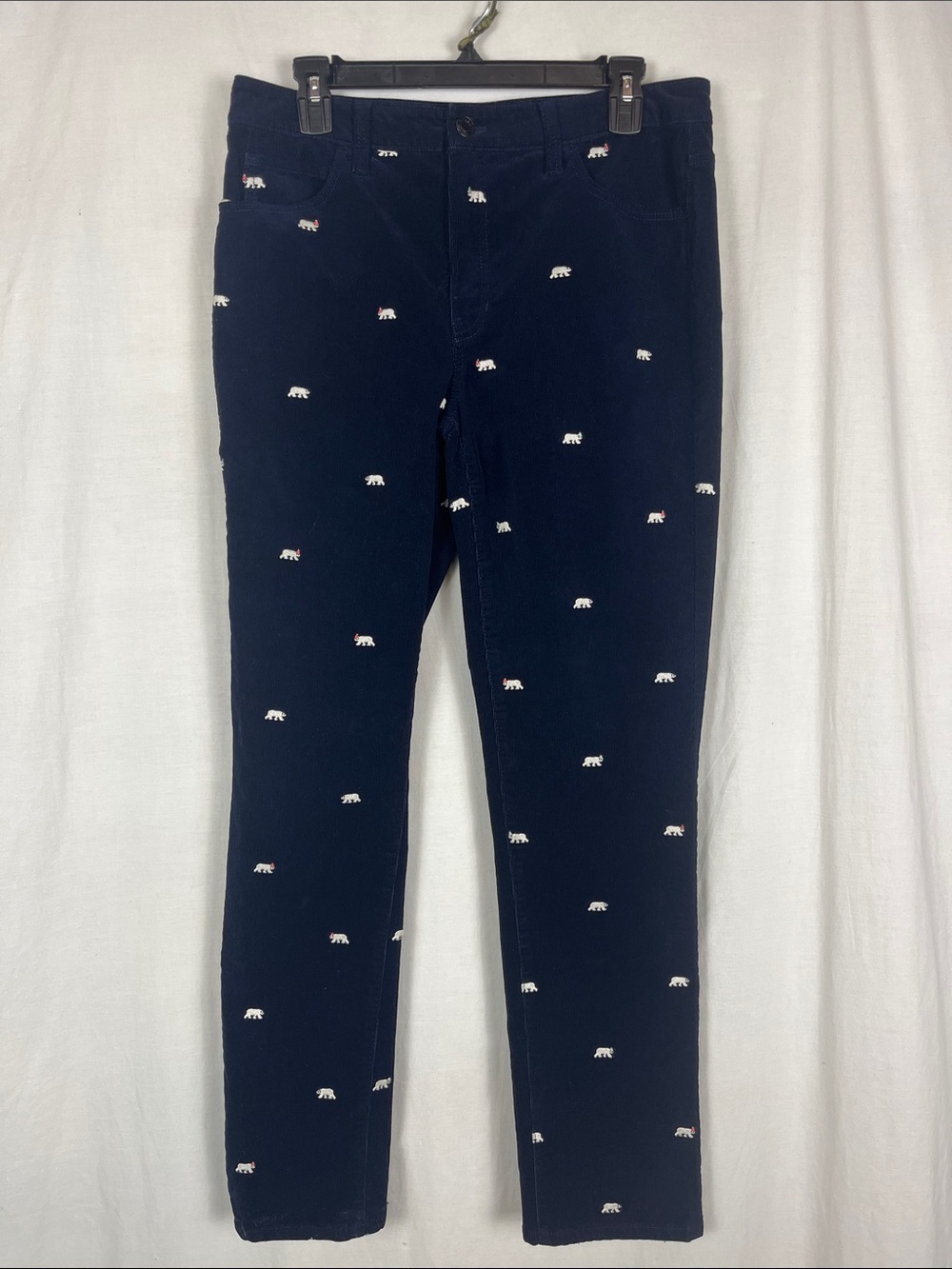 Talbots Blue Corduroy Straight Leg Dress Pants with Polar Bears